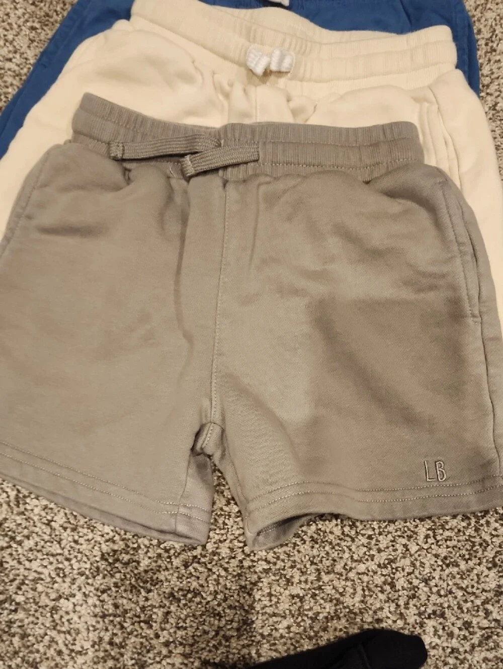 Little Bipsy Cotton Drawstring Shorts - Blue, Cream, Gray, Black